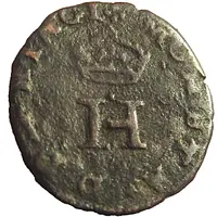 Liard - Anonyme famille Mazzetti, type au H couronné et à la croix fleurdelisée