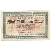 5 000 000 Mark Kakao-Kompagnie Theodor Reichardt