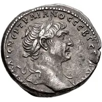 Tridrachm - Trajan ΔHMAPX ЄΞ IϚ YΠAT Ϛ