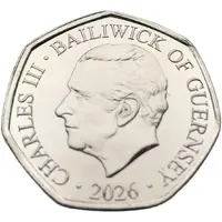 50 Pence - Charles III 50th Anniversary of Concorde - Principalcity Stadium , Cardiff