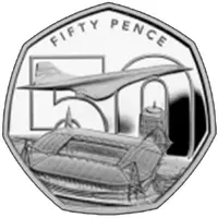 50 Pence - Charles III 50th Anniversary of Concorde - Principalcity Stadium , Cardiff