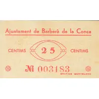25 Céntimos Barberà de la Conca