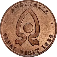 Medal - Pope John Paul II - Australia Visit 1988 Religious Medal