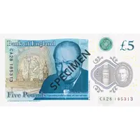 5 Pounds - Charles III Sir Winston Churchill, polymer