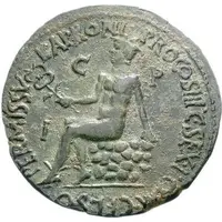 Sestertius - Tiberius PERMISSV L APRONI PROCOS III C SEX POM CELSO C I P