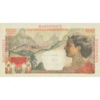 1 New Franc Overprint on P#31 - 100 Francs