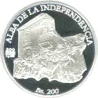 200 Bolívares Independence, Silver