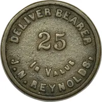 25 Cents J.N. Reynolds, Cockburn Harbour