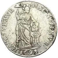 3 Gulden United Provinces arms, plain edge