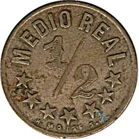 1/2 Real - Ferro Carril Urbano Urban railway of Guatemala City