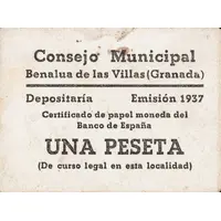 1 Peseta Benalúa de las Villas
