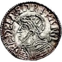 1 Penny In the name of Aethelred, Helmet type