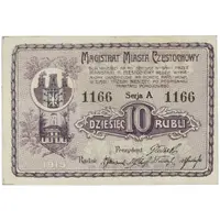 10 Rubli Magistrat Miasta Częstochowy