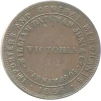 1 Penny - William Bateman - Importers Warrnambool, Victoria