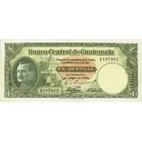 1 Quetzal Banco Central de Guatemala, 1st. print, with Law date