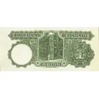 1 Quetzal Banco Central de Guatemala, 1st. print, with Law date