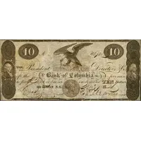 10 Dollars Bank of Columbia