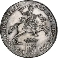 1/2 Ducaton `1/2 Zilveren Rijder` Flowered edge