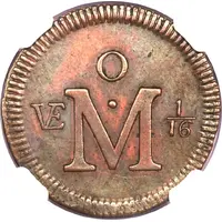 1⁄16 Real - Carlos III Pattern, Copper