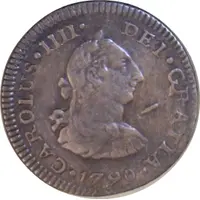 1/2 Real - Carlos IV Numeral IIII, Carlos III portrait