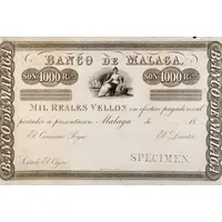1000 Reales de Vellón Banco de Málaga