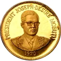 10 Sengis 5 Years of J.D. Mobutu's Presidency, Gold Proof Issue