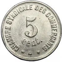 5 Centimes - Chambre Syndicale des Commerçants - Perpignan [66] Nickel-silver