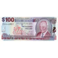 100 Dollars Large striped numeral