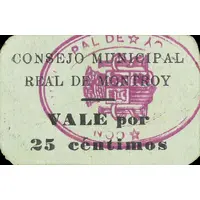 25 Céntimos Real de Montroy