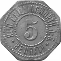 5 Pfennigs - Benrath Rud. Chillingworth A.G.