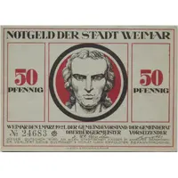 50 Pfennig Goethe and Schiller Series - Schiller, Red Issue