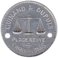 2 jetons d'escompte - Guinand & Dupuis La Chaux-de-Fonds