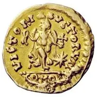 1 Tremissis - Witigis / In the name of Justinian I, 527-565 Ravenna