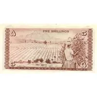 5 Shillings With Arabic numerals and text
