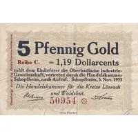 5 Goldpfennig Handelskammer Schopfheim - Kreis Lörrach & Waldshut