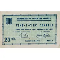 25 Céntimos Poble del Llierca