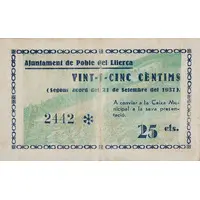 25 Céntimos Poble del Llierca