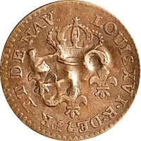 21/4 Pence TBO Countermark on French Guiana 2 Sous