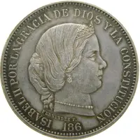 20 Reales - Isabel II Pattern, silver