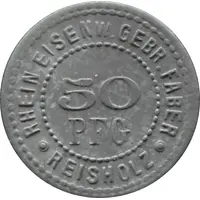 50 Pfennig - Reisholz Rhein. Eisenw. Gebr. Faber