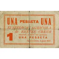 1 Peseta Santes Creus, Sindicat Agrícola