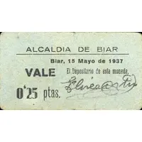 0.25 Pesetas Biar