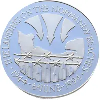 50 Pence - Elizabeth II D-Day, Silver Proof Issue, Piedfort