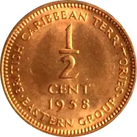 1/2 Cent - Elizabeth II 1st portrait