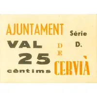 25 Céntimos Cervià de les Garrigues