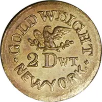 2 Dwt - Civil War Token Silver Mine Gold Weight Muling Default Category Tokens & Bullions Americas United States United States