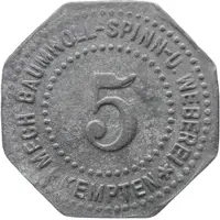 5 Pfennig - Kempten Mechanische Baumwollspinnerei