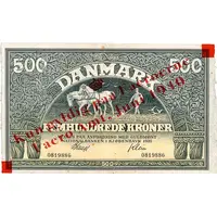 500 Kroner Heilmann type I and II, overprint