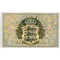 500 Kroner Heilmann type I and II, overprint