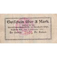 3 Mark Kreis Neustadt in Westpreußen